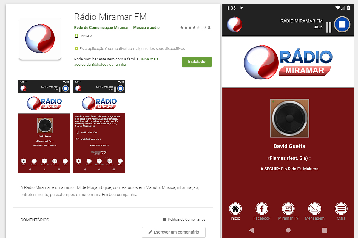 App Rádio Miramar Moçambique