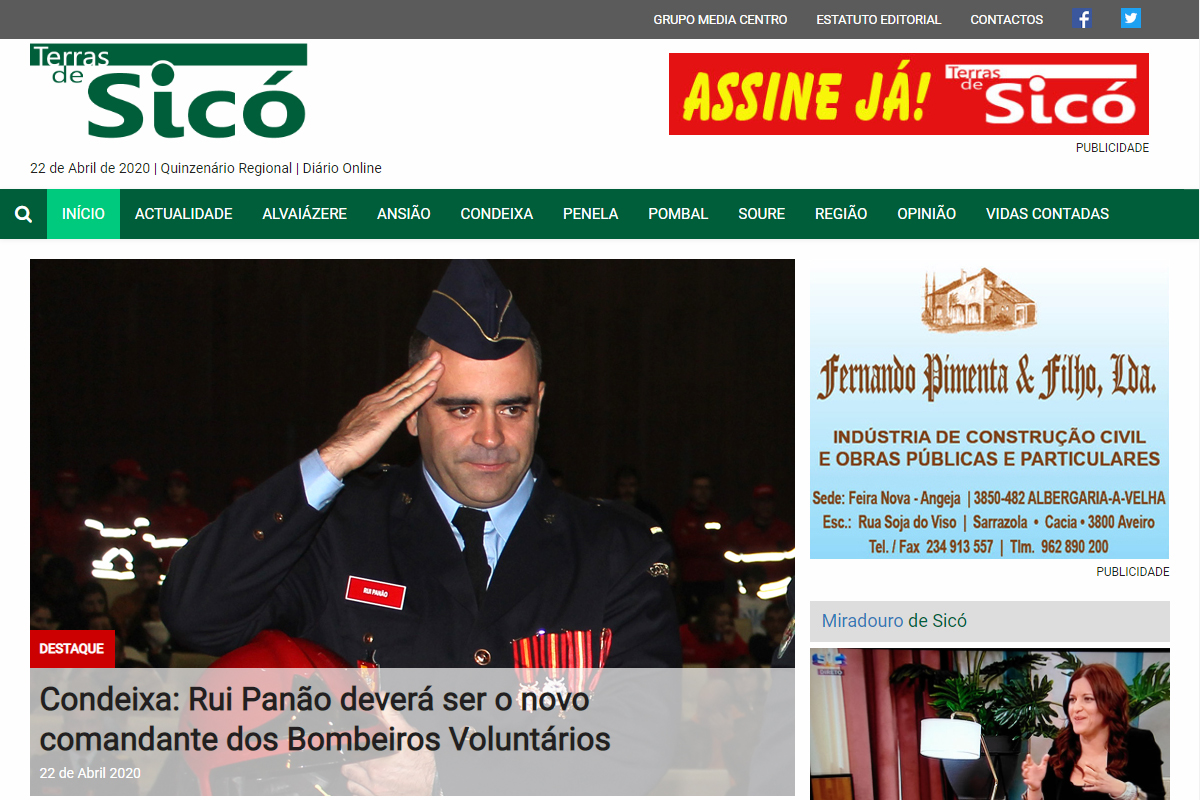 Website Jornal Terras de Sicó